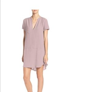 Lush Split Neck Shift Dress